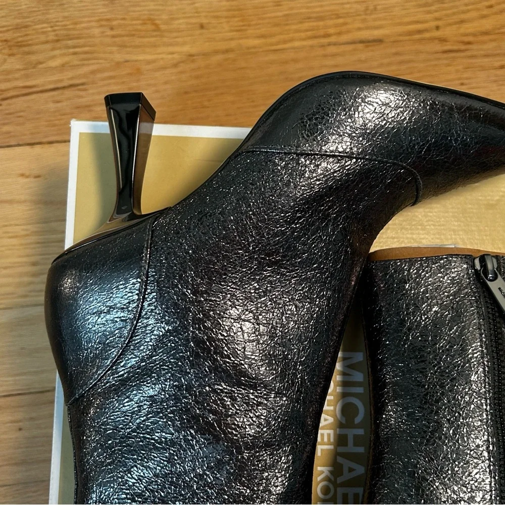Michael Kors Clara Mid Bootie Anthracite Dark Grey Size 7m Silver women’s boots - Picture 12 of 16